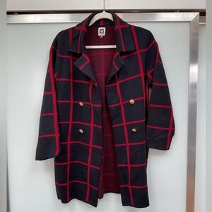 Anne Klein Blue and Red Sweater/Jacket Size S